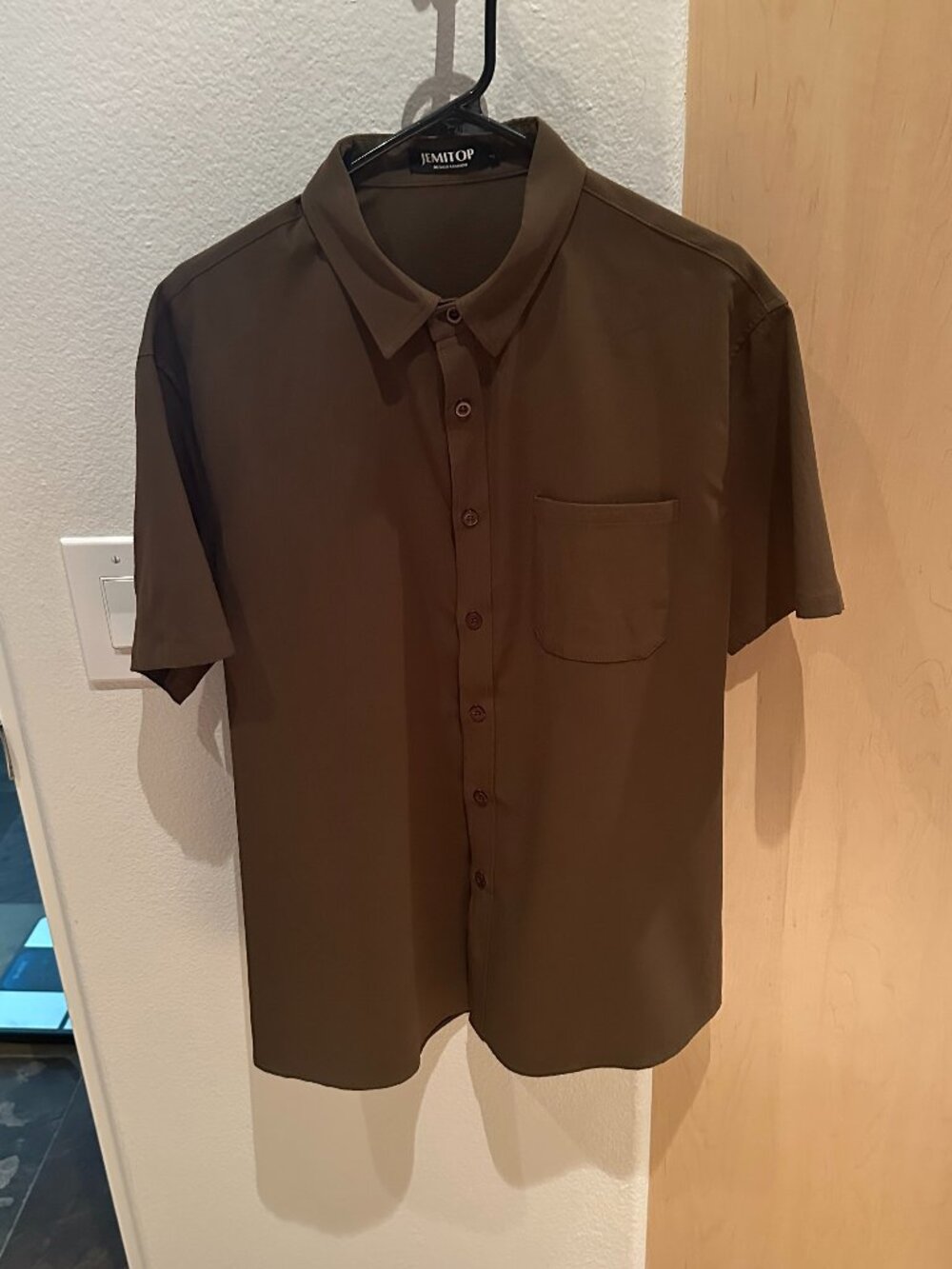 Jemitop Mens Short Sleeve Button Down Shirt